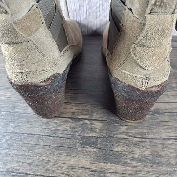 Merrell Tremblant Wedge Mid Bootie Suede Women's Sz 10.5 Stone (GUC) - Picture 9 of 9